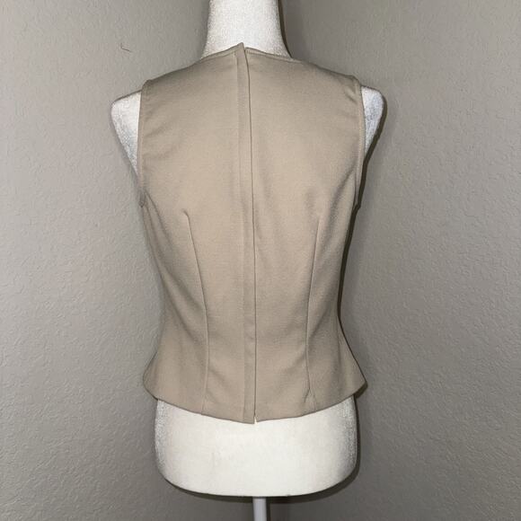 XOXO VTG Blouse Top Womens Medium Beige Embroidered Floral Back Zip Cottage Core - Picture 3 of 8